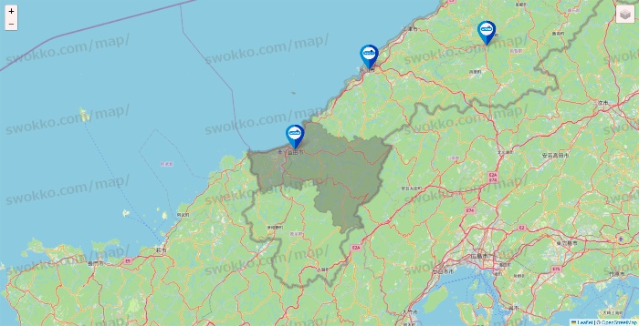 島根県のウエルシア系の店舗地図
