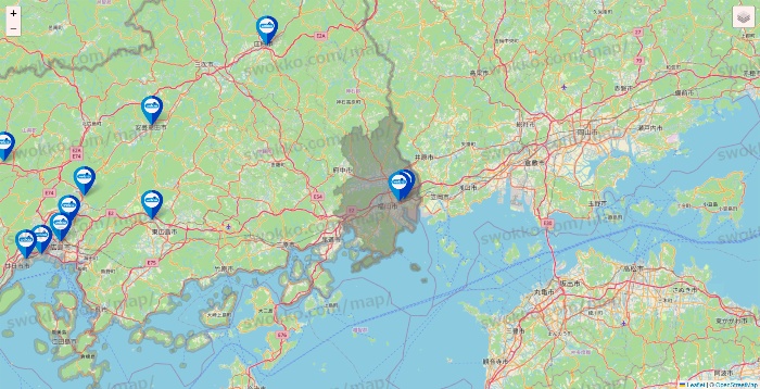 広島県のウエルシア系の店舗地図