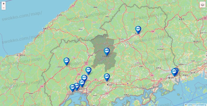 広島県のウエルシア系の店舗地図