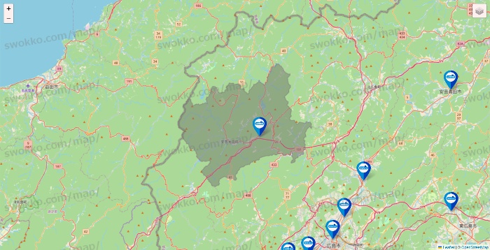 広島県のウエルシア系の店舗地図