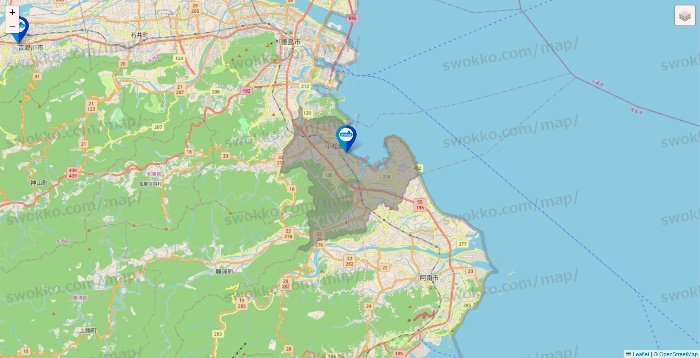 徳島県のウエルシア系の店舗地図