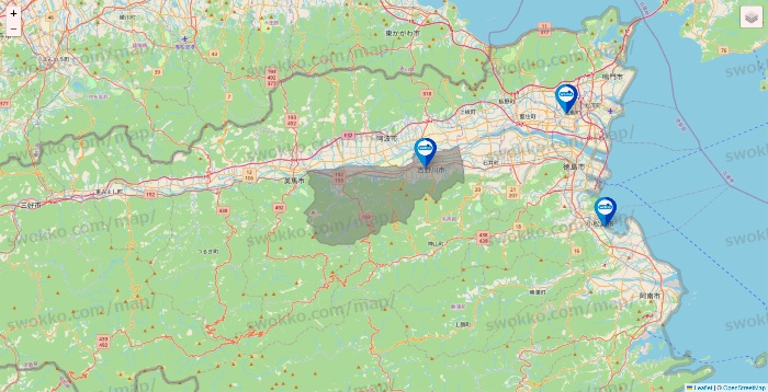 徳島県のウエルシア系の店舗地図