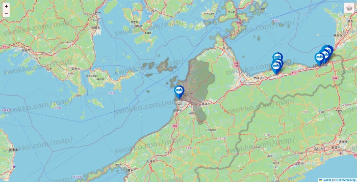 愛媛県のウエルシア系の店舗地図
