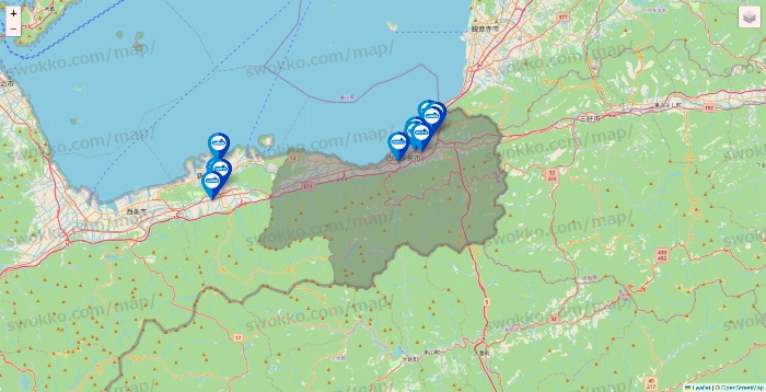 愛媛県のウエルシア系の店舗地図