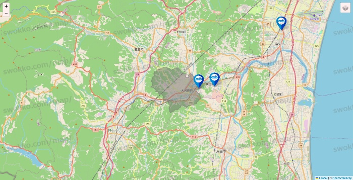 宮城県のウエルシア系の店舗地図