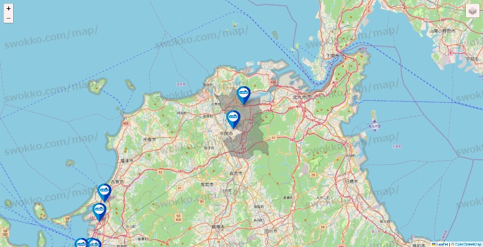 福岡県のウエルシア系の店舗地図