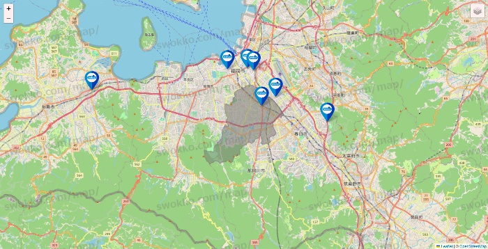 福岡県のウエルシア系の店舗地図