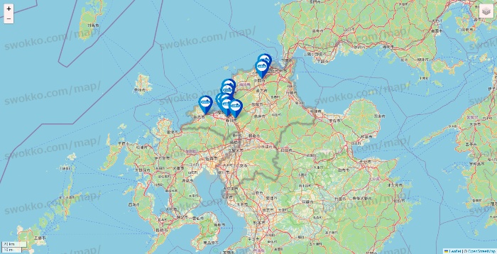 福岡県のウエルシア系の店舗地図