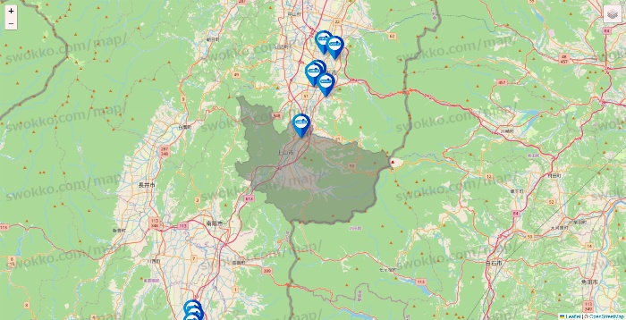 山形県のウエルシア系の店舗地図