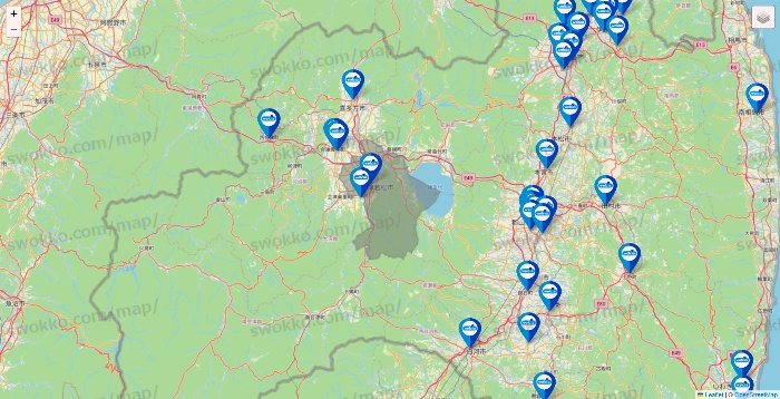 福島県のウエルシア系の店舗地図