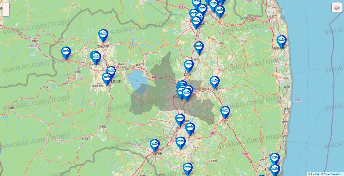 福島県のウエルシア系の店舗地図