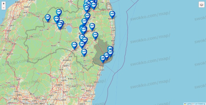 福島県のウエルシア系の店舗地図