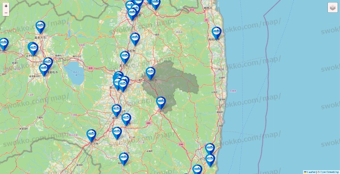 福島県のウエルシア系の店舗地図