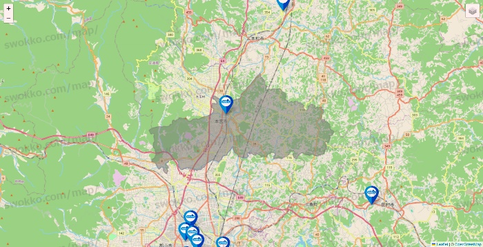 福島県のウエルシア系の店舗地図