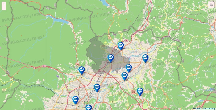 福島県のウエルシア系の店舗地図