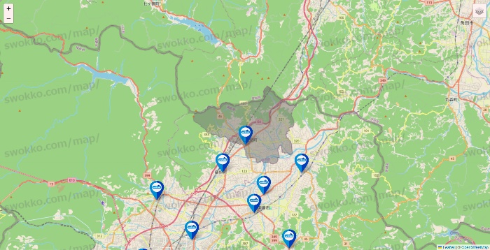 福島県のウエルシア系の店舗地図