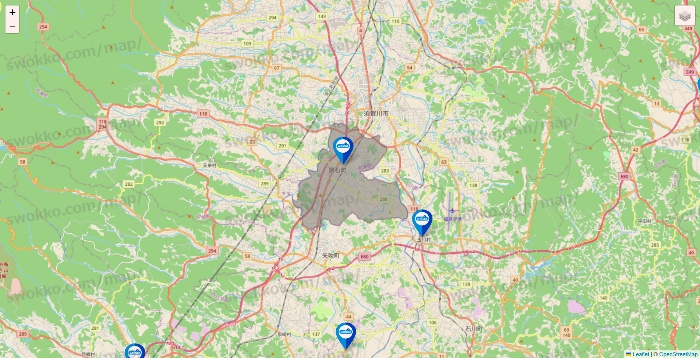 福島県のウエルシア系の店舗地図