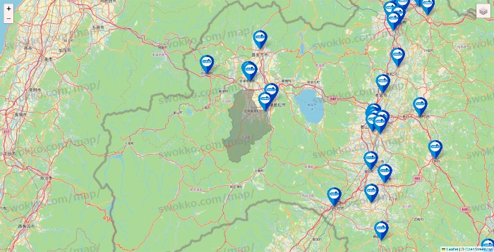 福島県のウエルシア系の店舗地図