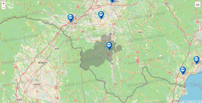 福島県のウエルシア系の店舗地図