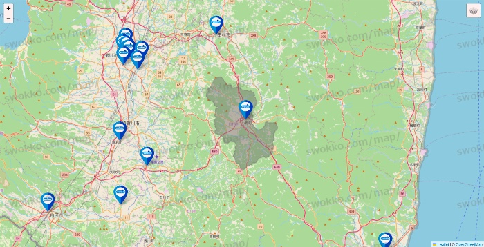 福島県のウエルシア系の店舗地図