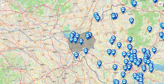 茨城県のウエルシア系の店舗地図