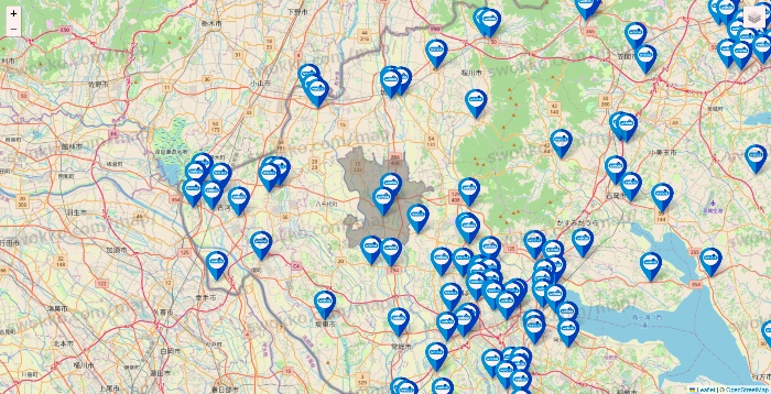 茨城県のウエルシア系の店舗地図
