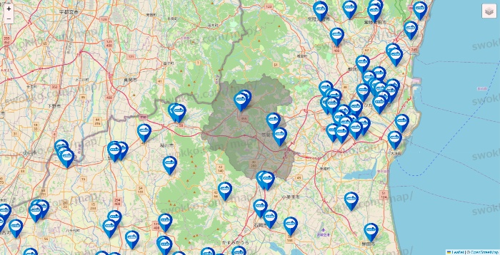 茨城県のウエルシア系の店舗地図