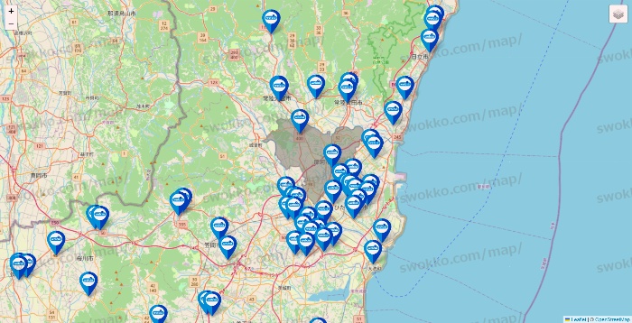 茨城県のウエルシア系の店舗地図