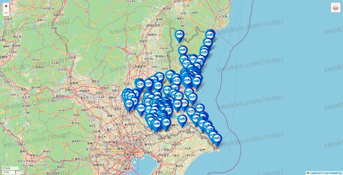 茨城県のウエルシア系の店舗地図