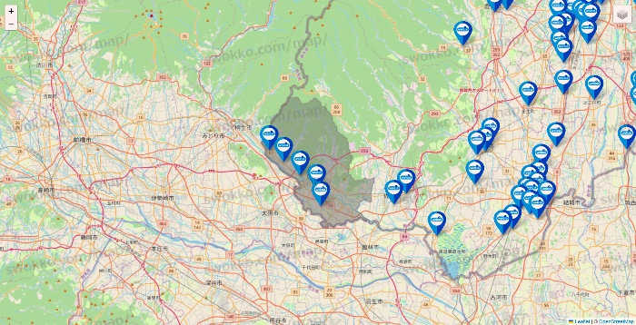 栃木県のウエルシア系の店舗地図
