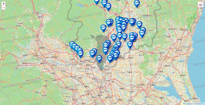 栃木県のウエルシア系の店舗地図