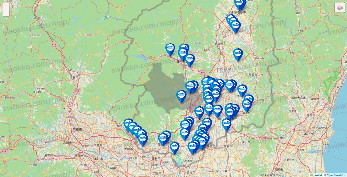 栃木県のウエルシア系の店舗地図