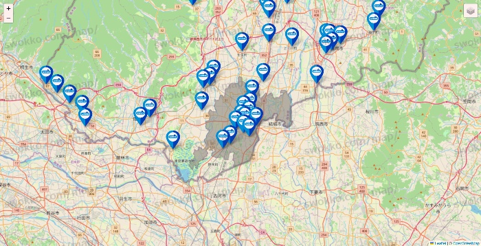 栃木県のウエルシア系の店舗地図