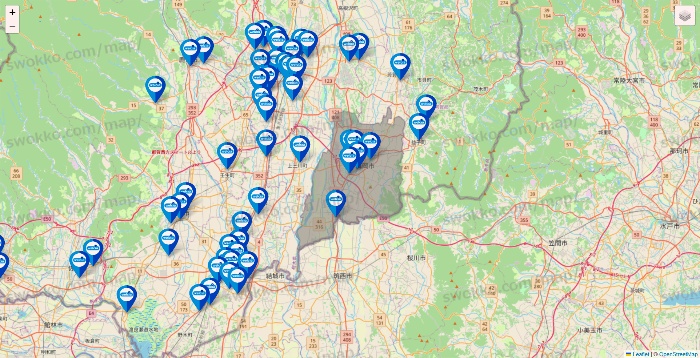 栃木県のウエルシア系の店舗地図