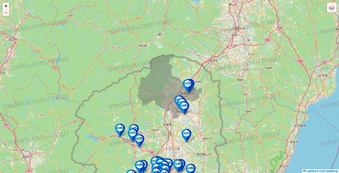 栃木県のウエルシア系の店舗地図