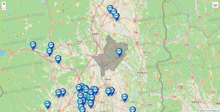 栃木県のウエルシア系の店舗地図