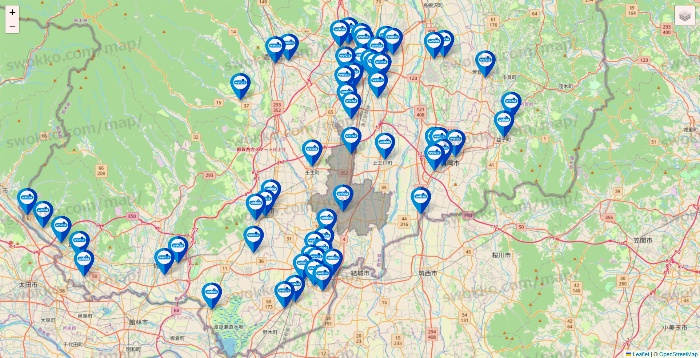 栃木県のウエルシア系の店舗地図