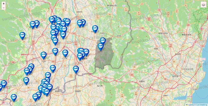 栃木県のウエルシア系の店舗地図