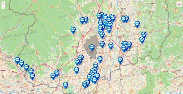 栃木県のウエルシア系の店舗地図