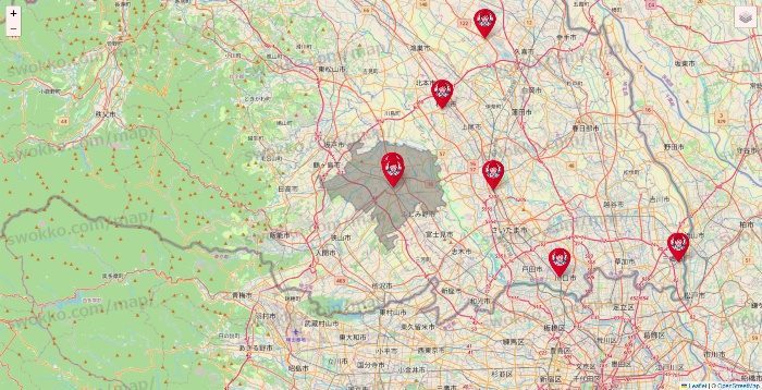埼玉県のウェンディーズ（Wendy’s）の店舗地図