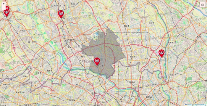 埼玉県のウェンディーズ（Wendy’s）の店舗地図