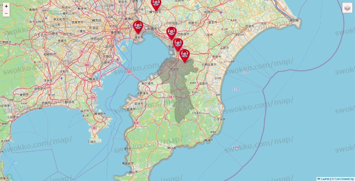 千葉県のウェンディーズ（Wendy’s）の店舗地図
