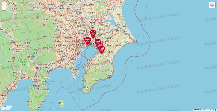 千葉県のウェンディーズ（Wendy’s）の店舗地図