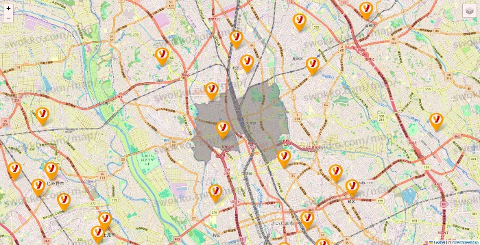 埼玉県のヤオコーの店舗地図