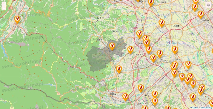 埼玉県のヤオコーの店舗地図