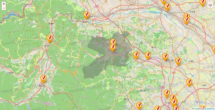 埼玉県のヤオコーの店舗地図