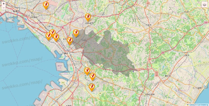 千葉県のヤオコーの店舗地図