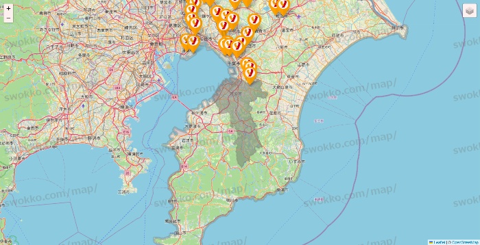 千葉県のヤオコーの店舗地図