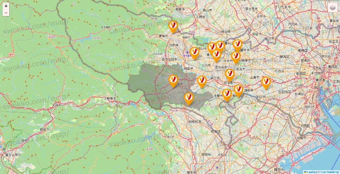 東京都のヤオコーの店舗地図