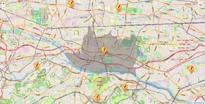 東京都のヤオコーの店舗地図